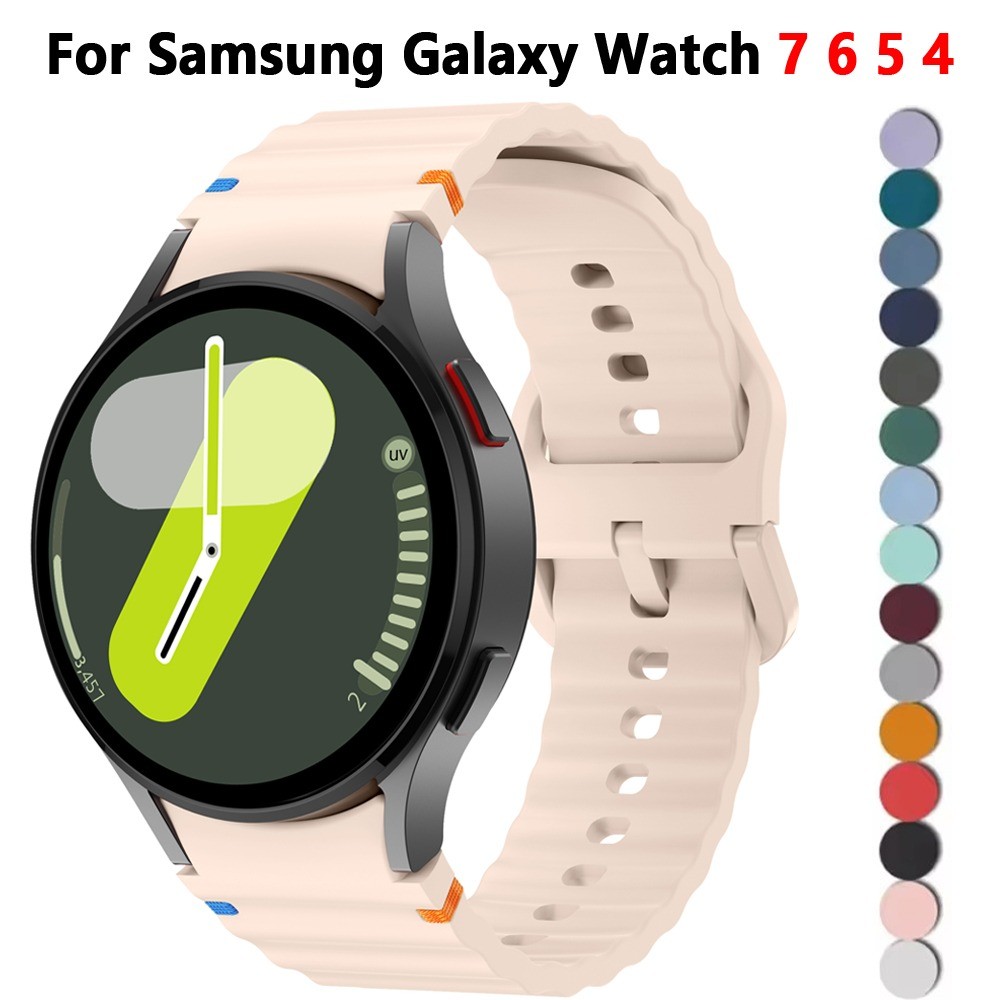 Pulseira De Silicone Para Samsung Galaxy Watch 7 6 5 4 44mm 40mm 5Pro 45mm 6Classic 43mm 47mm