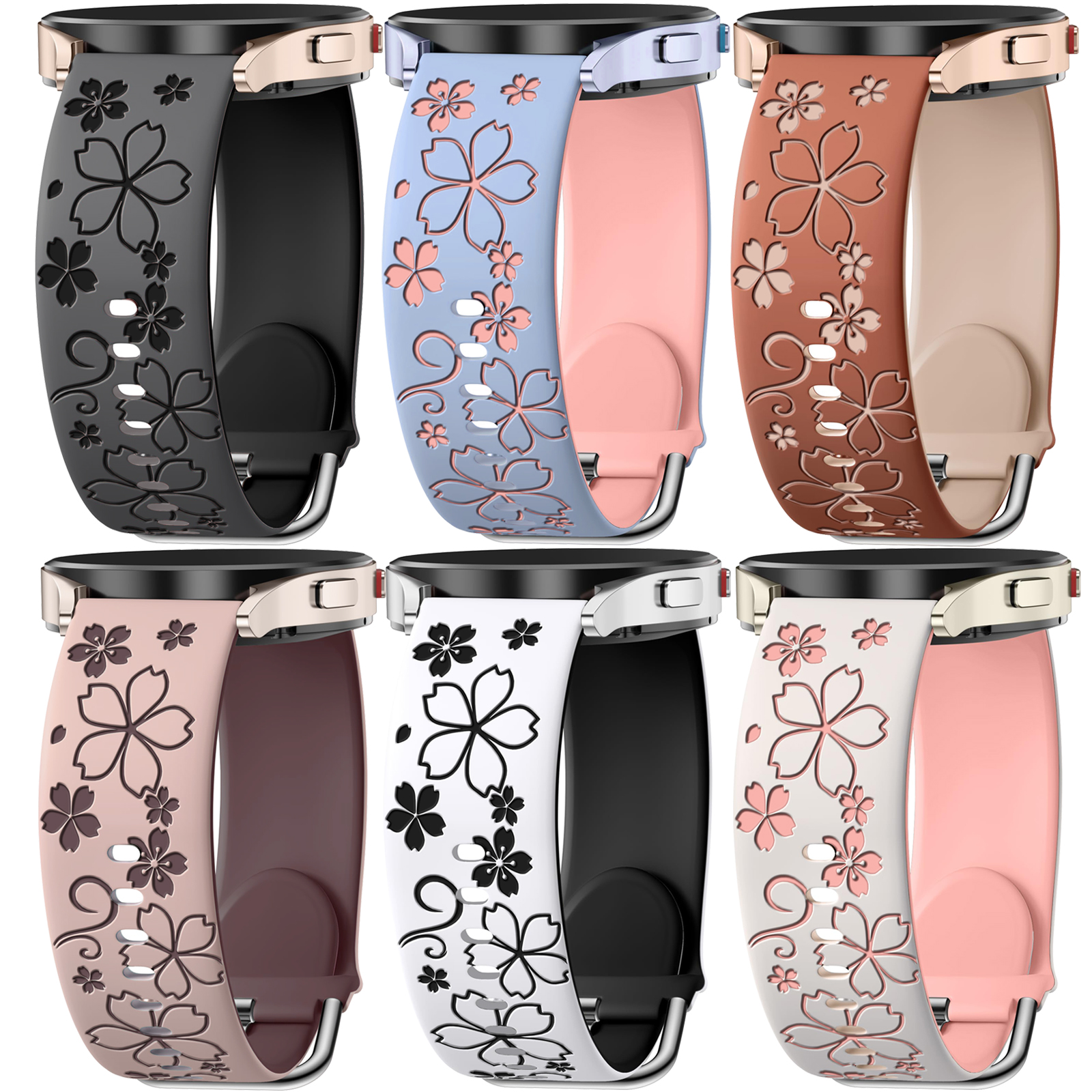 Pulseira Gravada Em Dois Tons Para Galaxy Watch 7 6 5 4 44/40mm/5Pro 45mm/4 6Classic 43 47 42 46mm , 20mm De Substituiçã