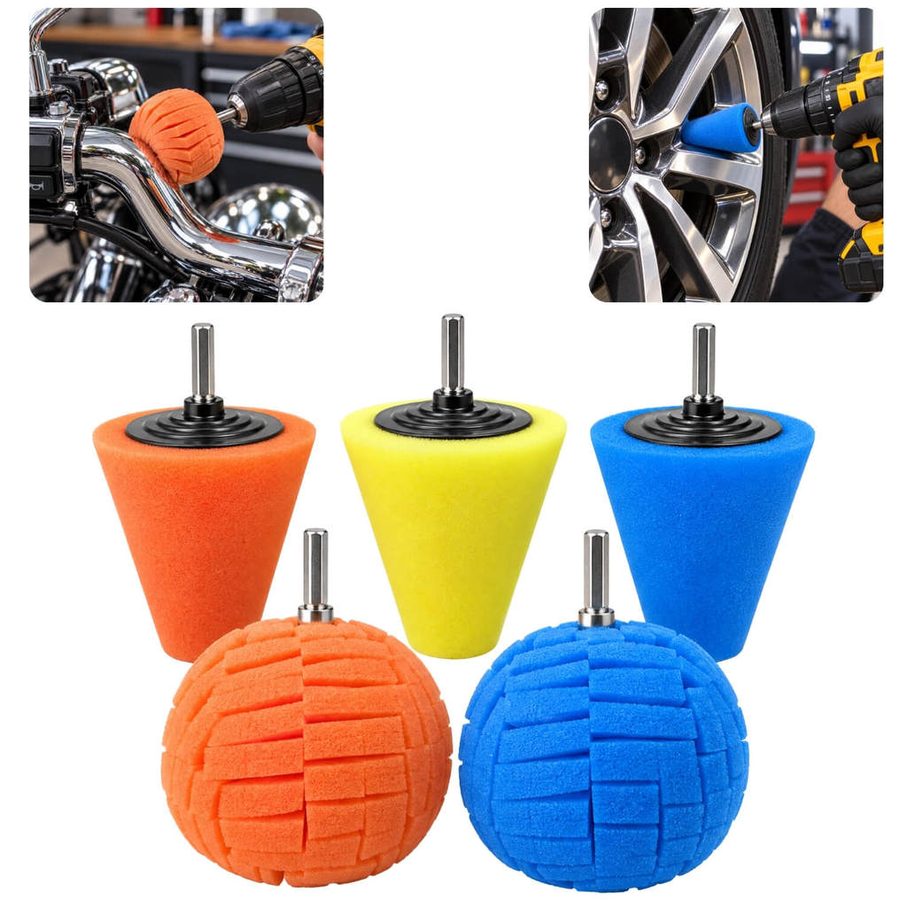 Kit Esponjas Polimento 3 Polegadas Furadeira Parafusadeira 5 Peças -IC