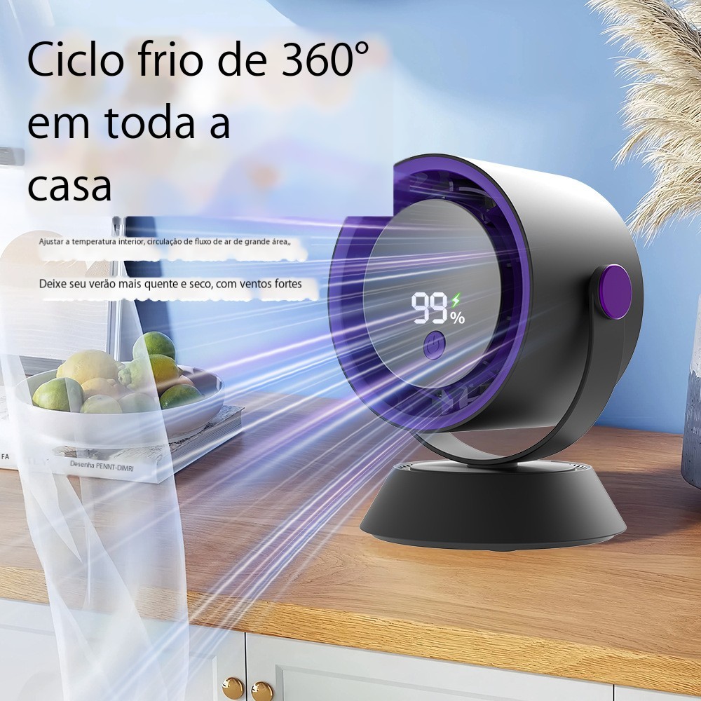 2025 Ventilador de mesa para quarto, escritório, ciclo de trabalho，Portátil Com Display Led FAST