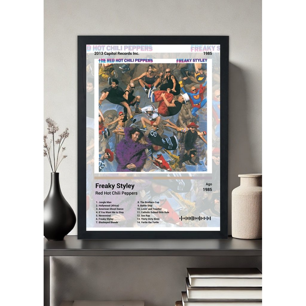 Quadro Red Hot Chili Peppers Freaky Styley (Light) Com Vidro