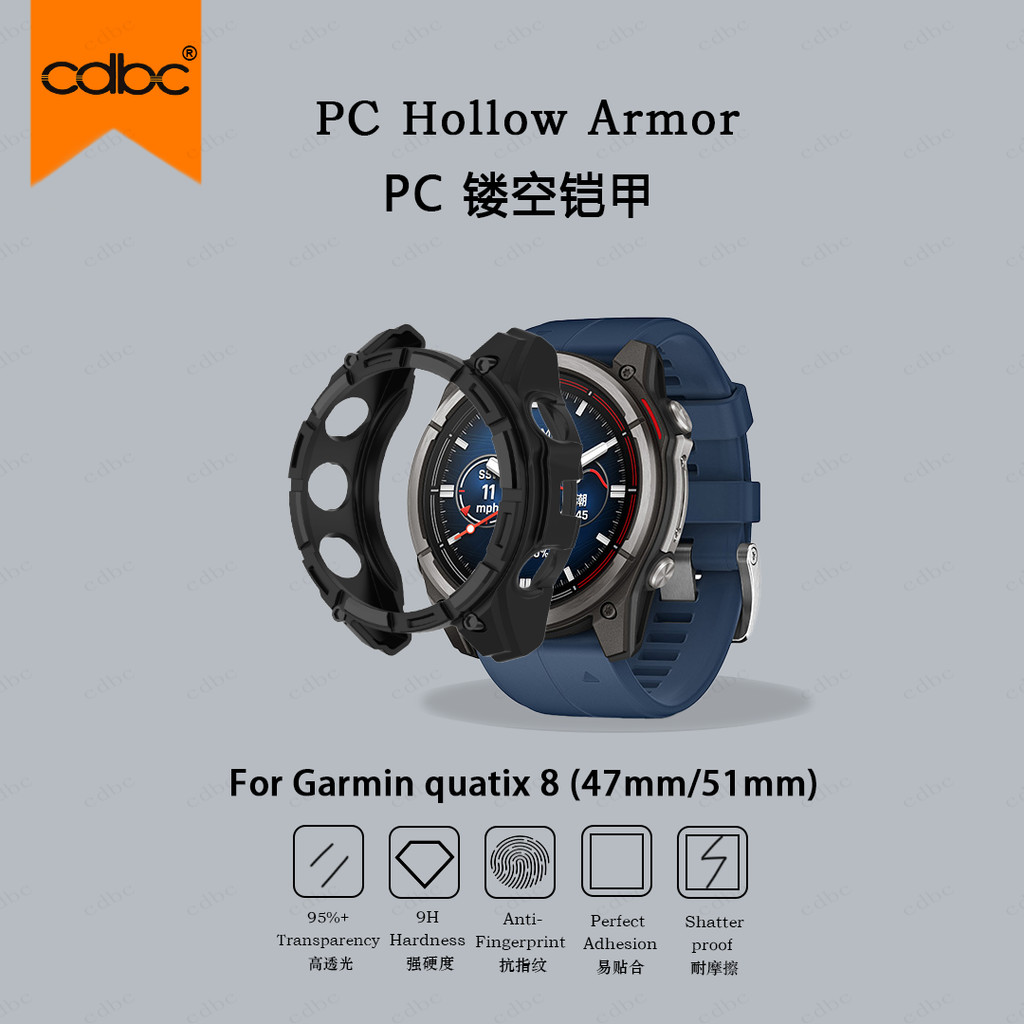 cdbc Hollow Armor Half Wrap Watch Case Para Garmin Quatix8 47mm/51mm , Anticolisão Anti-Riscos À Prova De Choque Resiste