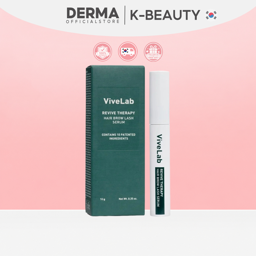ViveLab Revive Therapy Hair Brow Lash Serum 10g Soro De Sobrancelha Para Cílios Com Peptídeos De Biotina