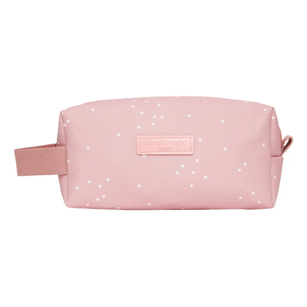 Necessaire Bolinhas Rose Termica Oxford Estampado Pirultando Baby