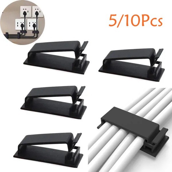 5/10 Pcs Cabo Clipes Adesivos Suportes De Cabos Ideal Gestão Para Organização De Fios Home Office Car top Top Elegante