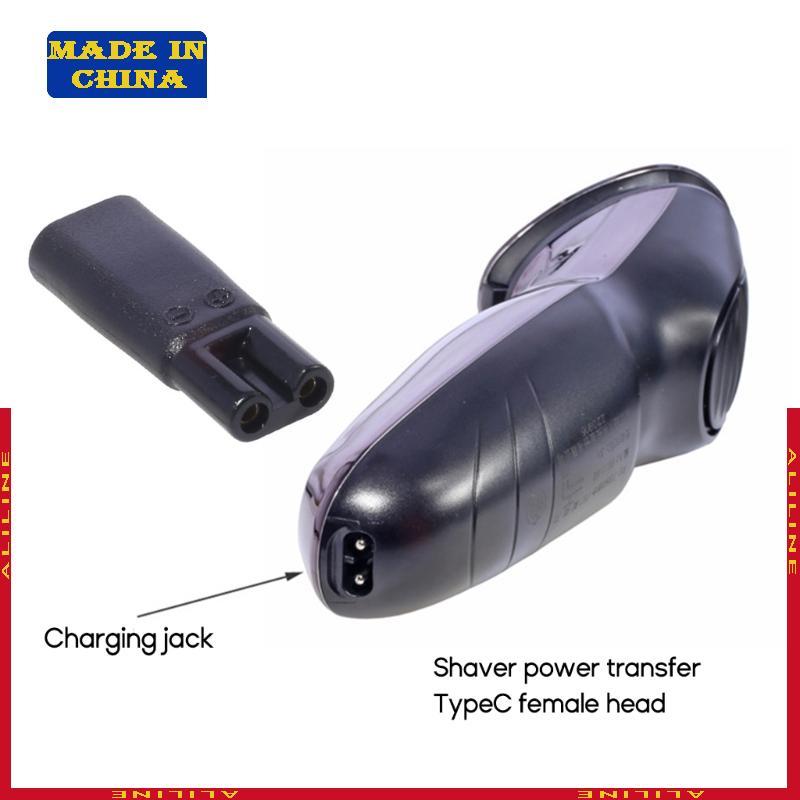 Máquina Cortar Cabelo Conector Tipo C Adaptador Cabeças Carregamento Alimentação Navalha Car