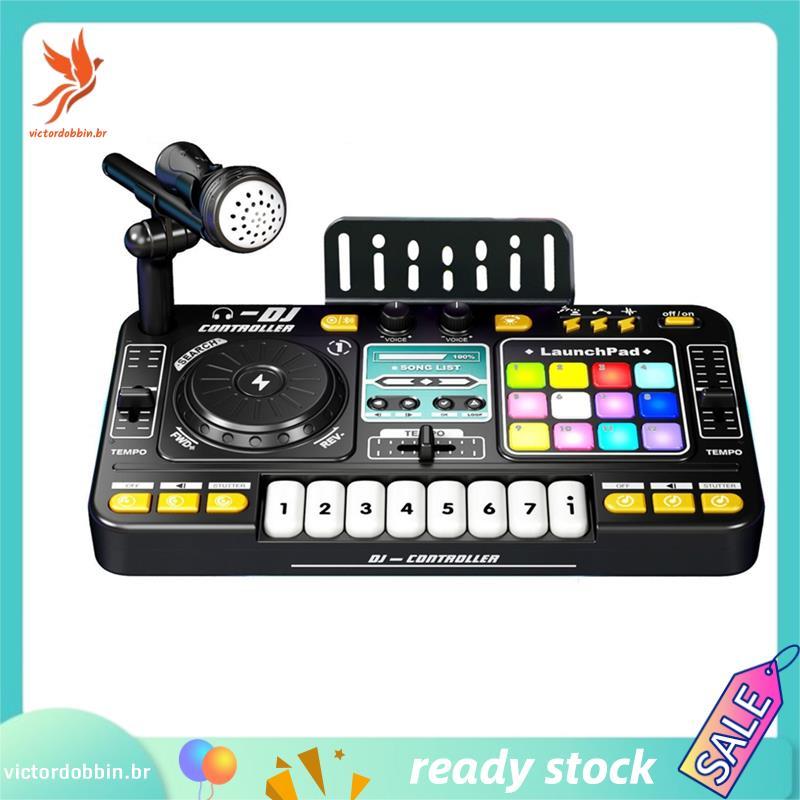 [victordobbin.br] Crianças DJ Player Mixer Toy Controller Simulado Turntable