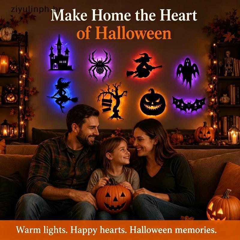 ziyulinph 3D Halloween Night Light Decoração De Parede Stiers Decalques Removíveis Que Brilham No Escuro Para Sala De Es