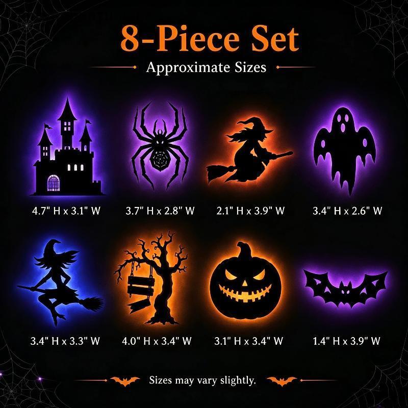 Adawnshubiuay Halloween Night Light Decorações Wall Stiers 3D Estereoscópico De Parede BR