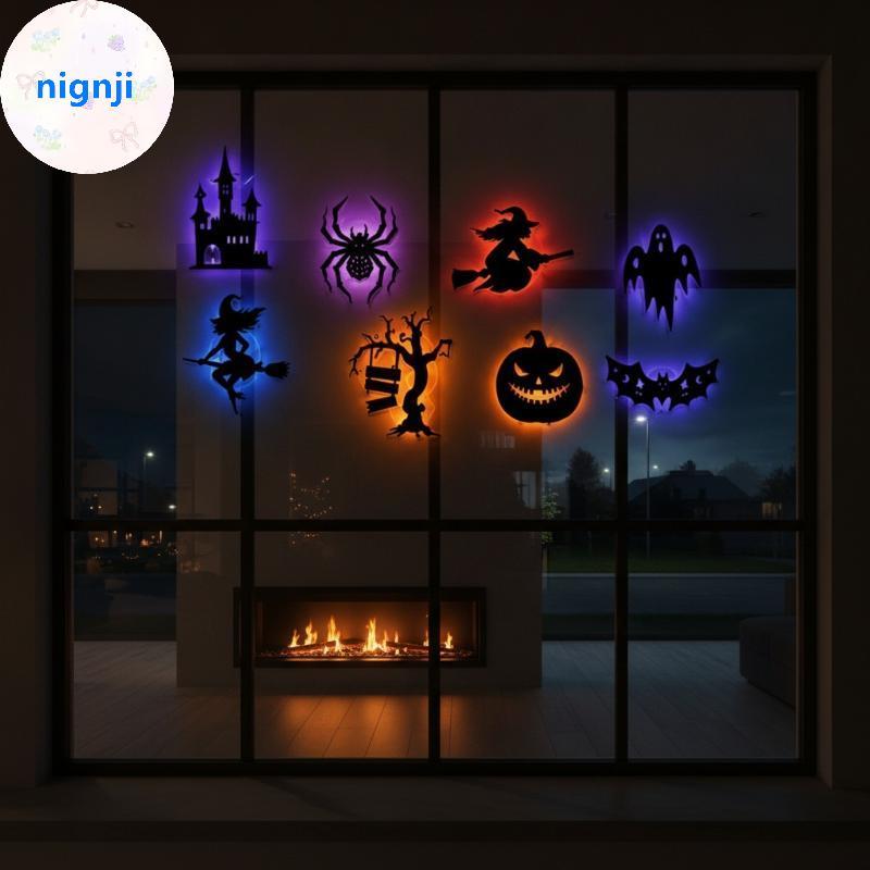 Nignji 3D Halloween Night Light Decorativo Wall Stiers Decalques De Baixo Consumo De Energia Para Suprimentos De Festas