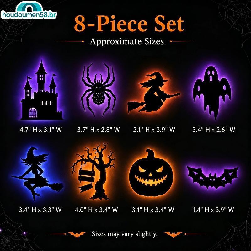 HOUDO Halloween Night Light 3D Wall Stiers Decalques Autoadesivos À Prova D'água Para Porta Da Frente , Varanda , Decora
