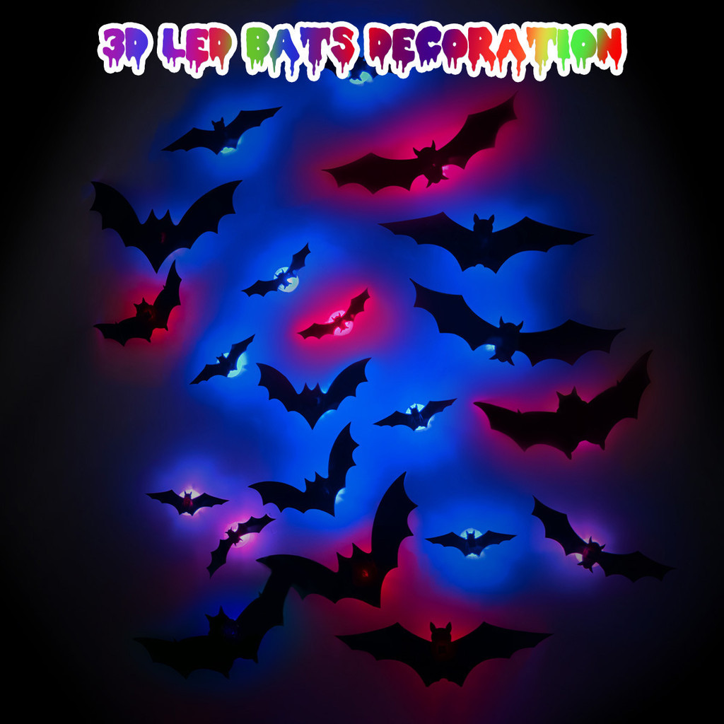 Chenzhou Halloween LED Night Light garagem festa janela quarto embelezamento de parede decoração PET piscando tridimensi