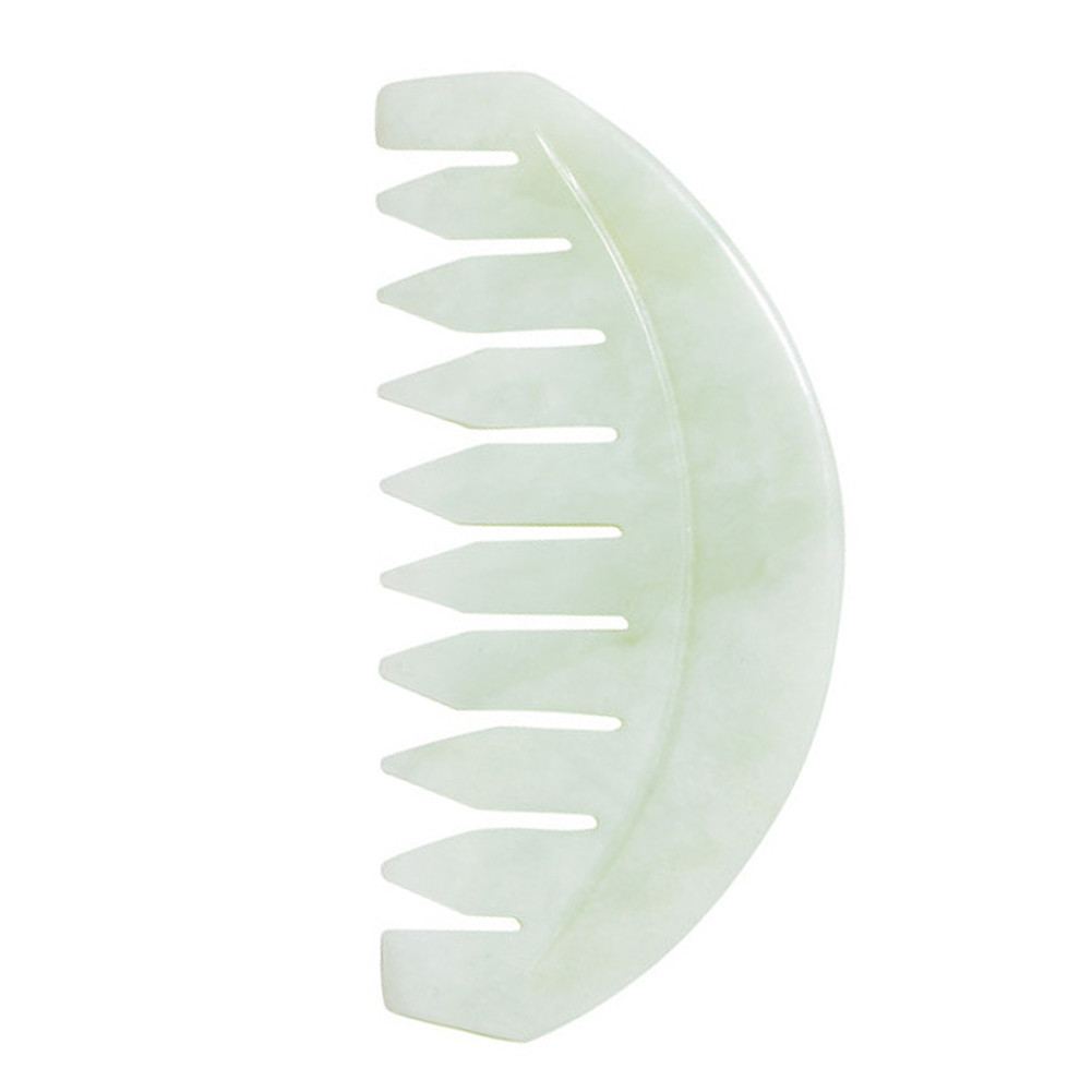 Natural Jade Gua Sha Stone Board Retro Couro Cabeludo Massagem Pente Escovas De Cabelo [covdes.br]