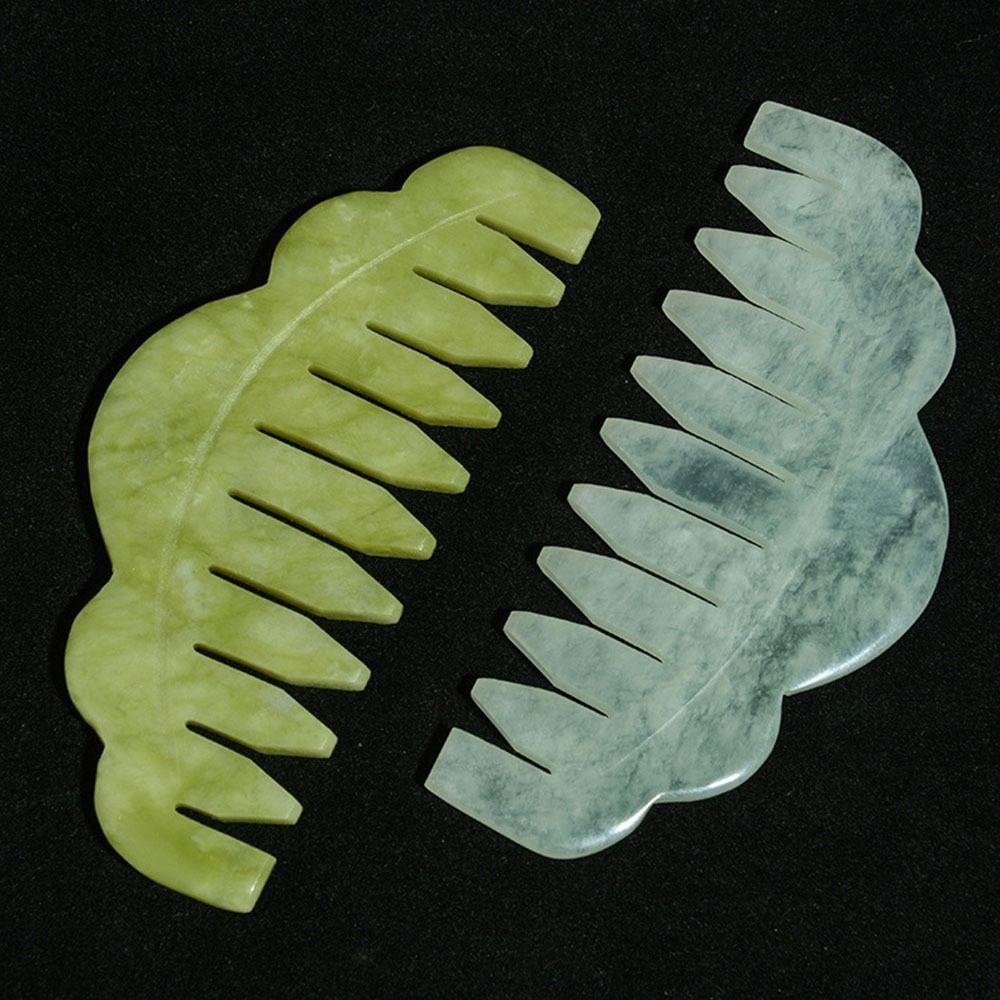 Pente De Massagem TEVO , Escova De Cabelo Clássica Hsiuyen Jade , Escultura Natural Retrô Gua Sha Board Stone Guasha