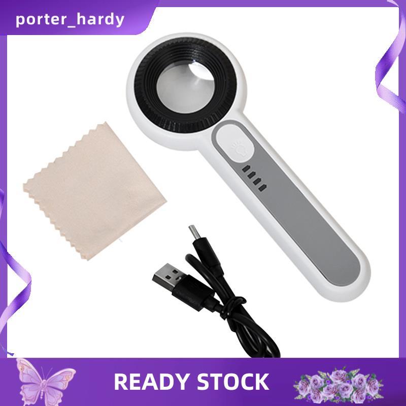 Lente De Lupa Iluminada Portátil 60X Com 8 LED Light Aid Reading Para Idosos