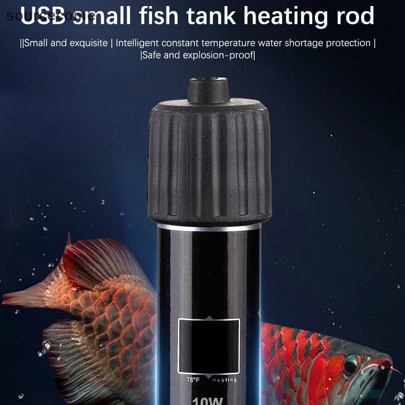[sourcecome] Mini Aquecedor USB Para Aquário 10W Submersível 26 ° Haste De Termostato C Boutique De Tanque De Peixes Peq