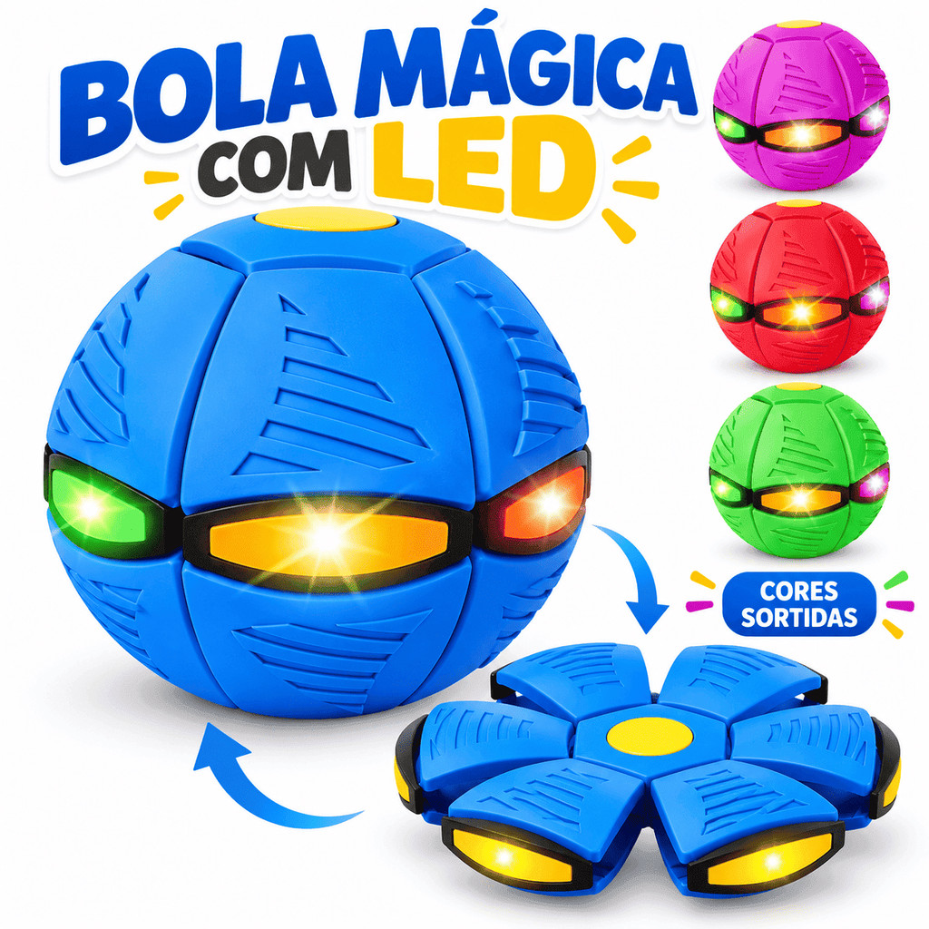 Bola Maluca Mágica Transformável Disco com LED 17cm Infantil