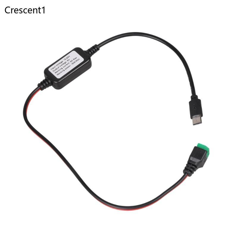 Carregamento Crescent1 15W USB C Entrada 2 Pinos Para Fontes Alimentação 12V 24V