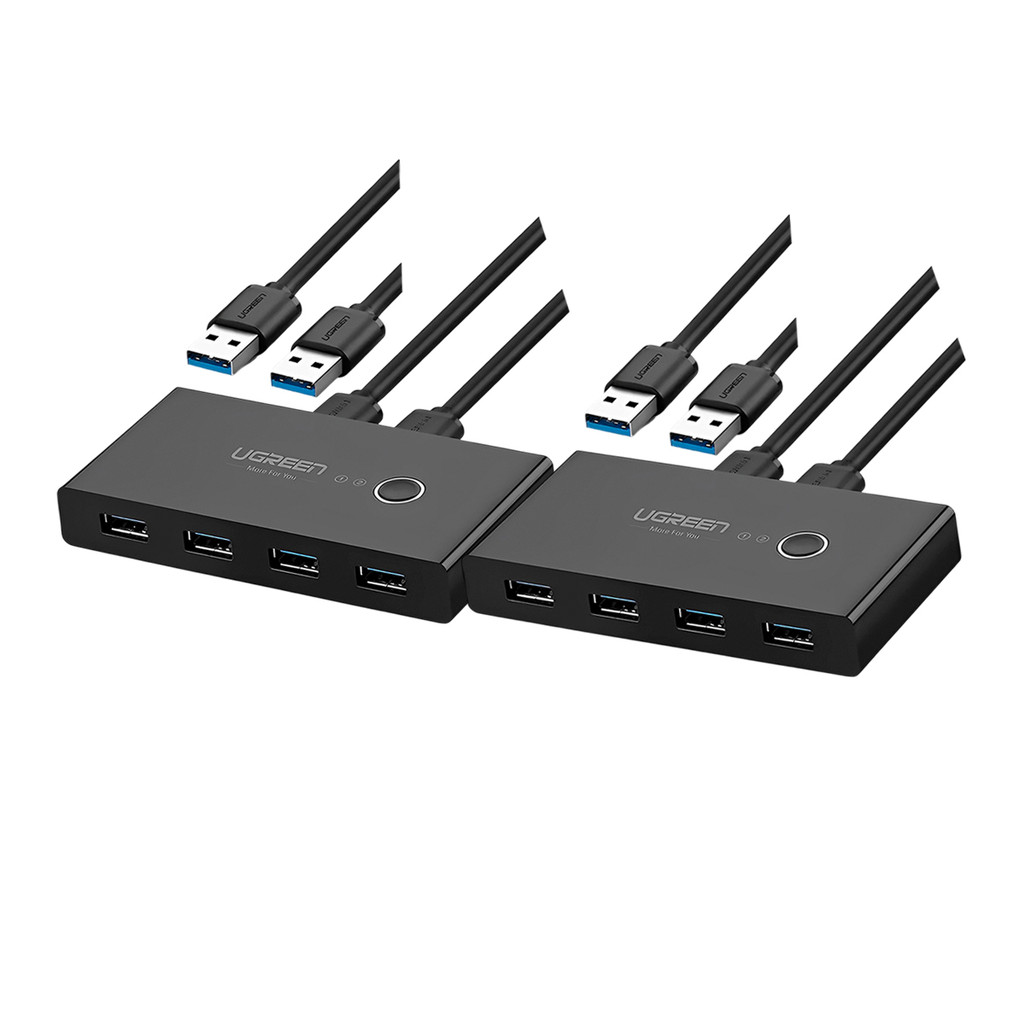 Switch Compartilhamento Usb 3.0 Ugreen 4 em 1 Preto 2 Unidades