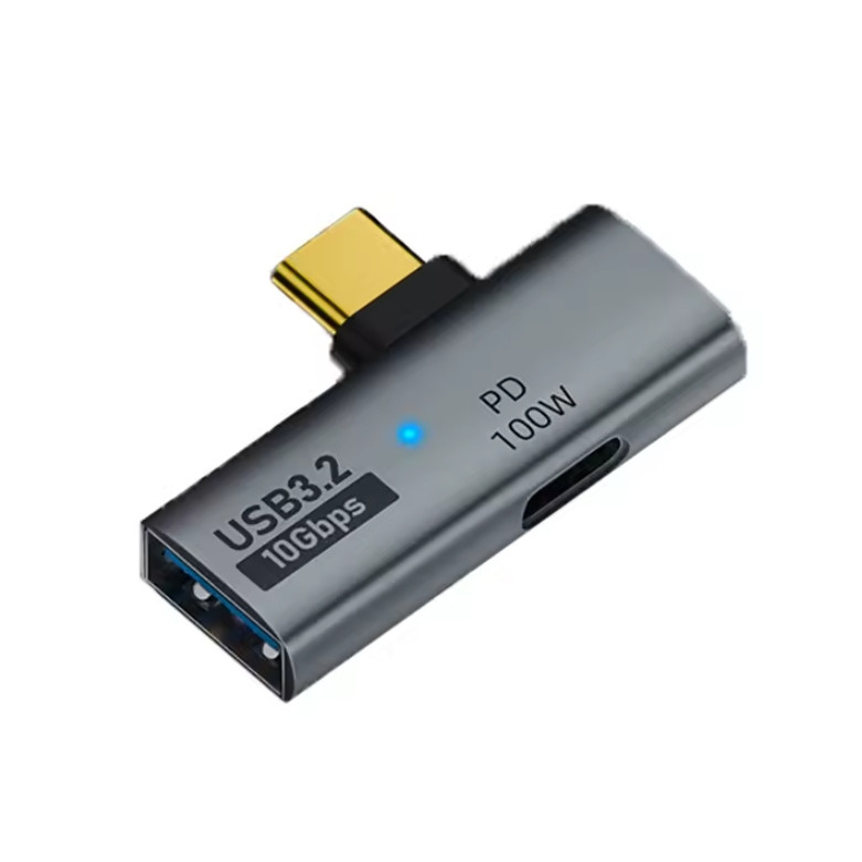 Adaptador 2 em 1 USB-C para USB OTG 100W PD Compatível Steam Deck Switch Chromecast