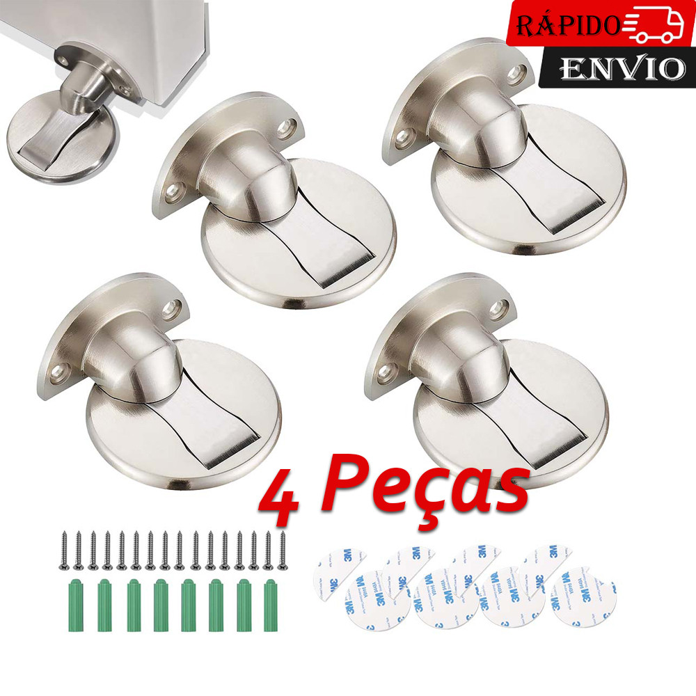 4PCS Protetor de parede de montagem de piso magnético batente de porta furação batente de porta autoadesivo