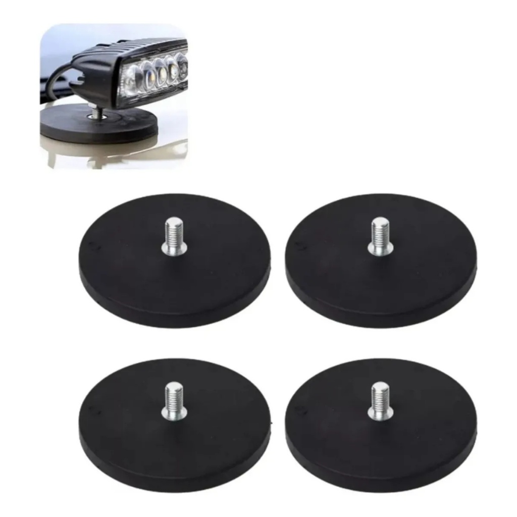 Fixador Magnético Emborrachado Imãs De Neodímio 88mm M8 4pc