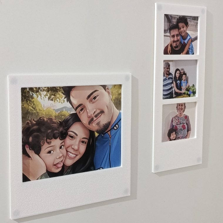 Placa Ímã Polaroid | Porta Fotos com Ímã para Geladeira | Porta Retrato Magnético | Impressão 3D