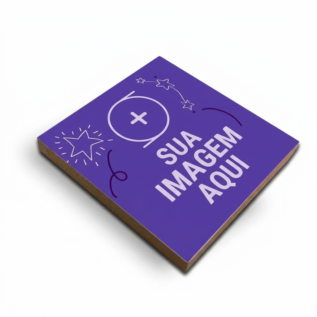 Azulejo com Ímã Decorativo Personalizado Brilho Total 45x45mm Foto Personalizada para Geladeira e Painel Magnético Kit