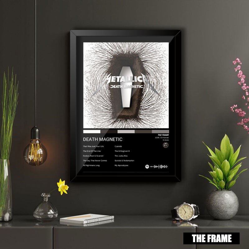 Quadro Decorativo A4/A3 Spotify Metallica Album Death Magnetic
