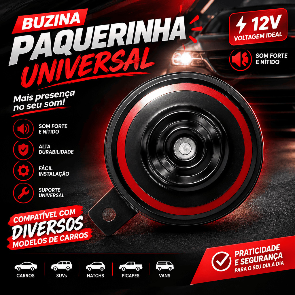 Buzina Paquerinha Universal Todos os Carros