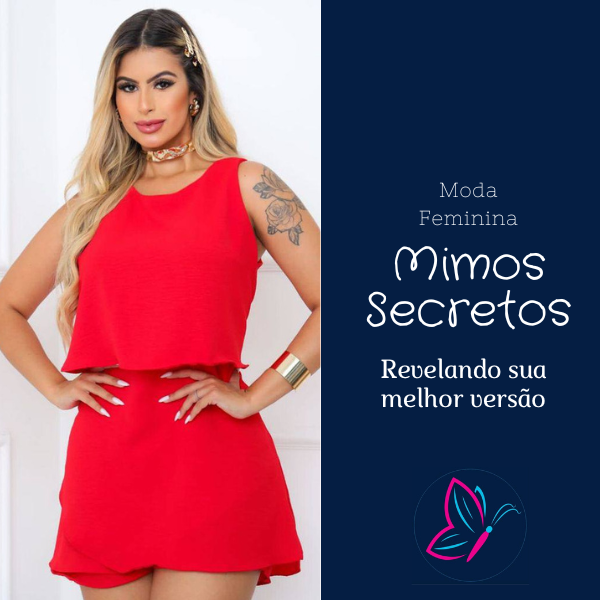 Macaquinho-Vestido Débora - Vermelho