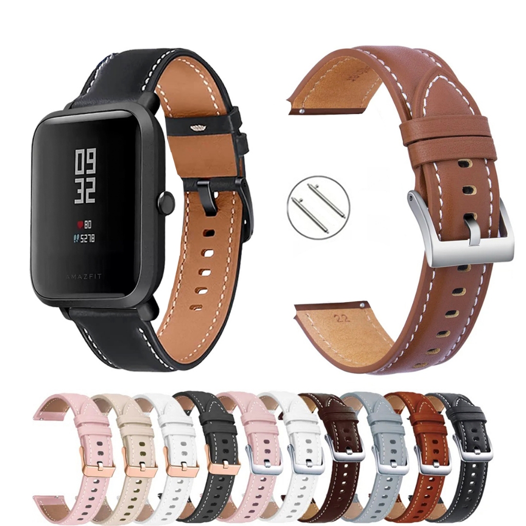 Pulseira 20mm de Couro para Smartwatch Amazfit Bip Lite A1915 de Engate Rapido
