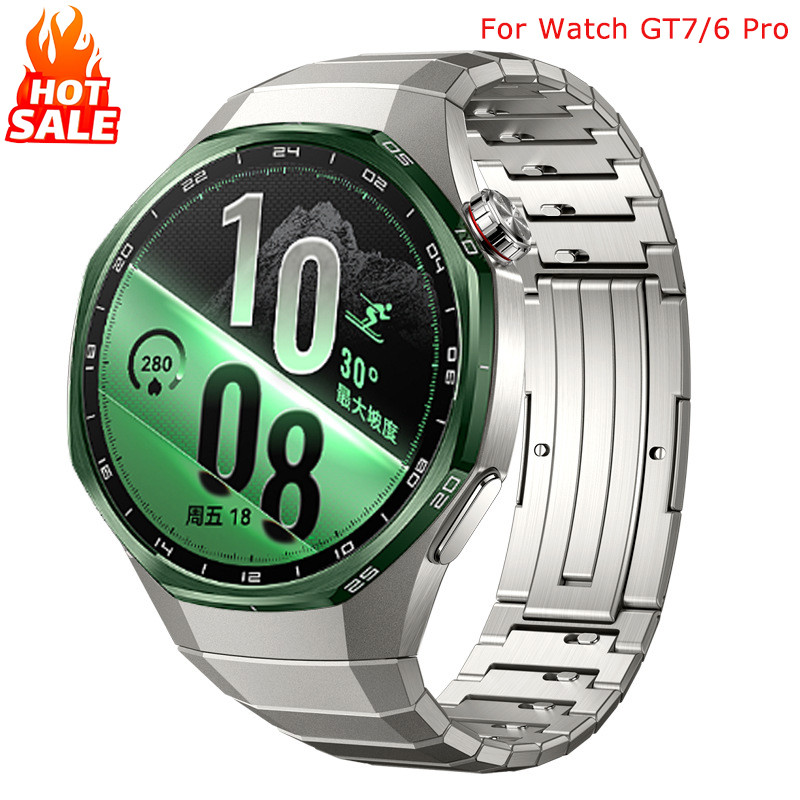 Pulseira De Titânio Galvanizada De Luxo Para Huawei Watch GT7 Pro 46mm Sem Lacunas Metal GT6