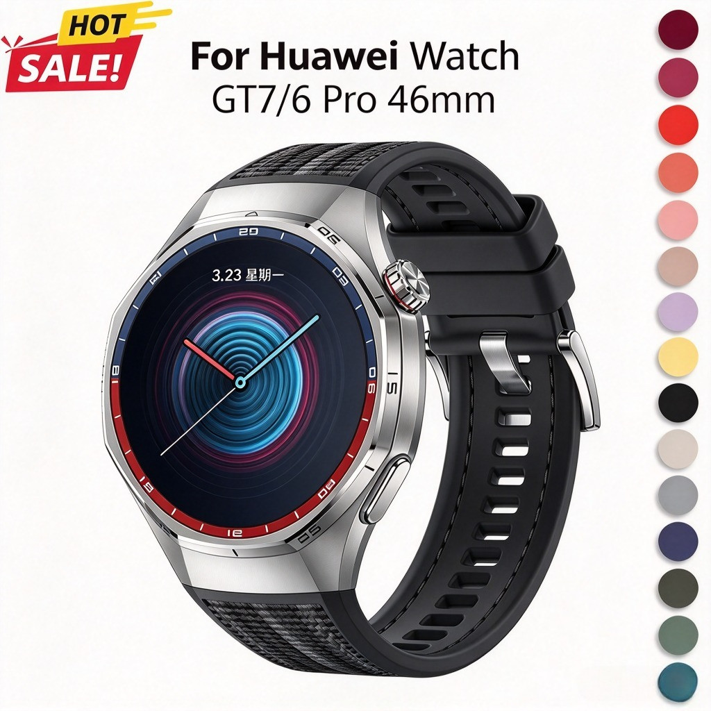 Pulseira De Silicone + Tecido Para Huawei Watch GT6 Pro 46MM GT7 Acessórios