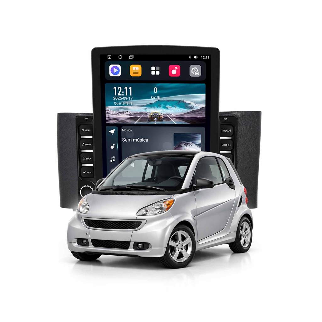 Multimídia Tesla Smart 2012 A 2016 4+64gb Octacore 9.7p Preto Carplay Android Auto Com GPS