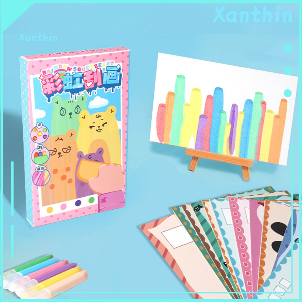 1 Set Engaging Scratch-Up Set: Includes 20 vivid pointillism scratch-paints that let kids explore colorful designs with