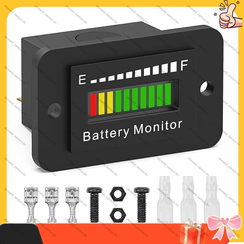 [Rápido D] 12V 24V 36V 48V 60V 72V LED Medidor De Monitor De Bateria Testador De Íon De Lítio Preto