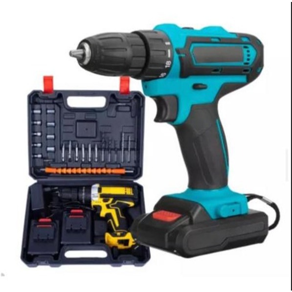 Parafusadeira Furadeira Bateria Li-Ion 24V Sem Fio 2 Baterias Carregador Maleta  Kit 23 Acessórios