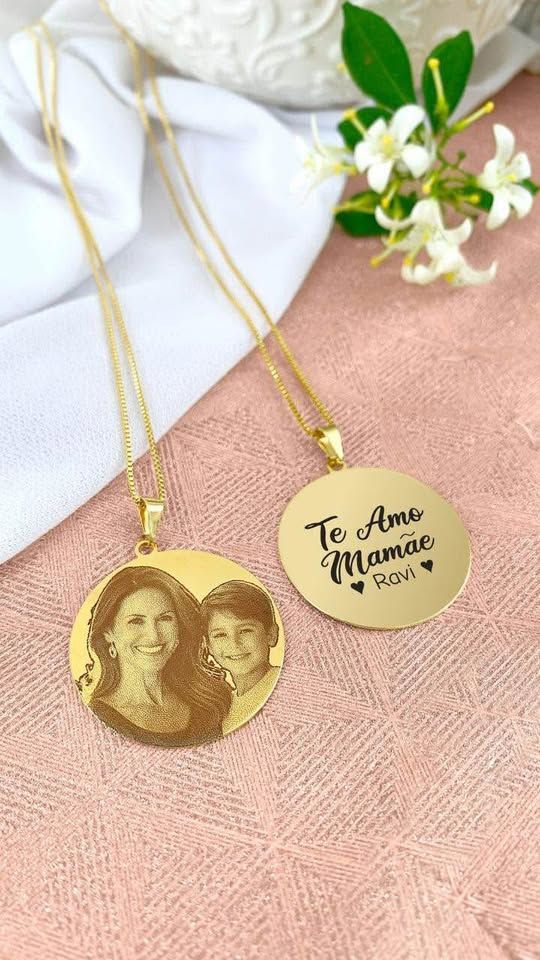 Colar com Foto Personalizado Fotogravação Exclusiva a Laser | Simonatto