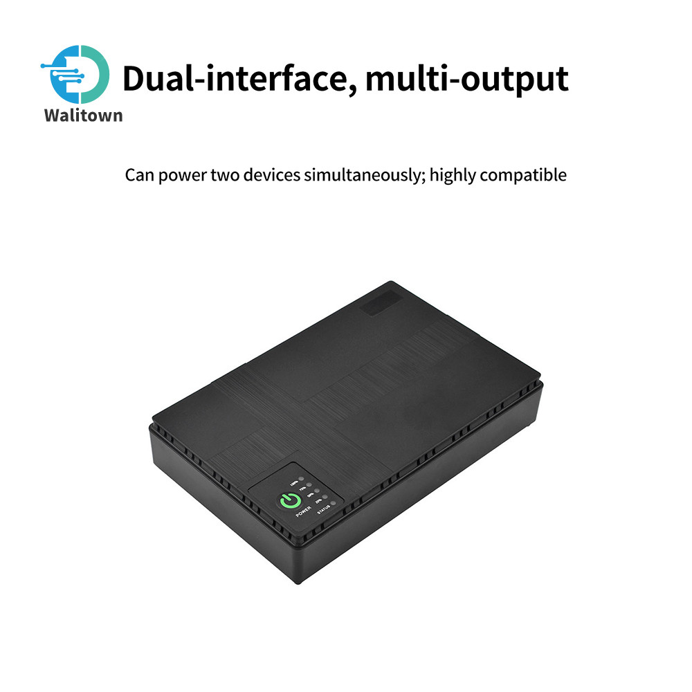 AC100-240V 18W 10400mah USB + Tipo C Fonte De Alimentação De Backup DC Ininterrupta MINI Roteador UPS Adaptador Embutido