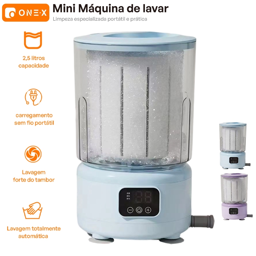 Mini Washing Machine 2.5L Portable Compact Washer USB Underwear Socks Panties with Spin Foldable Modern Automatic Bucket