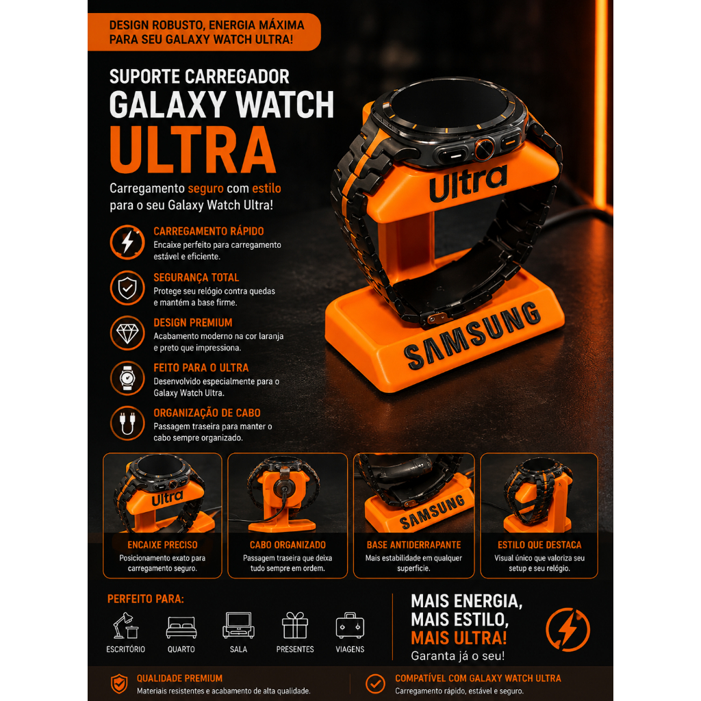 Suporte Carregador Relógio Samsung Watch Ultra