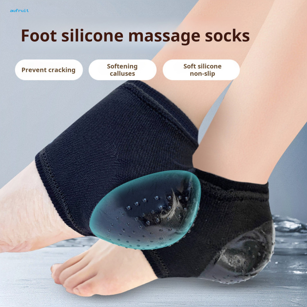 Moisturizing Silicone Socks Peeling Prevention 1 Pair Toeless for Cracked Heel Repair – High Elasticity Spa Gel for Dr