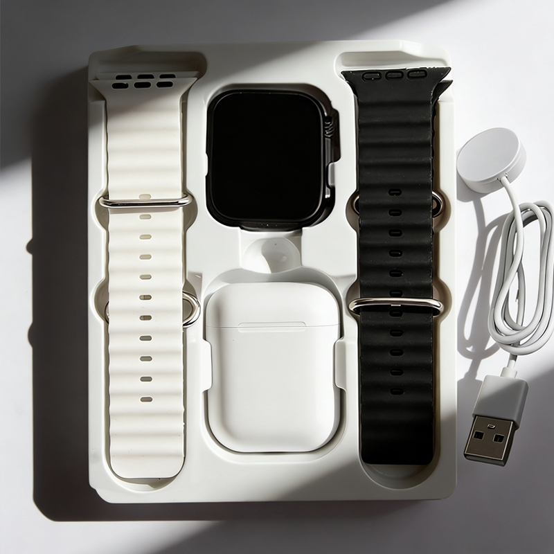 Conjunto 5 Em 2/4 Smartwatch Relógio Inteligente i12 Fone De Ouvido Sem Fio Esportivo Digital De Negócios Kit De Present