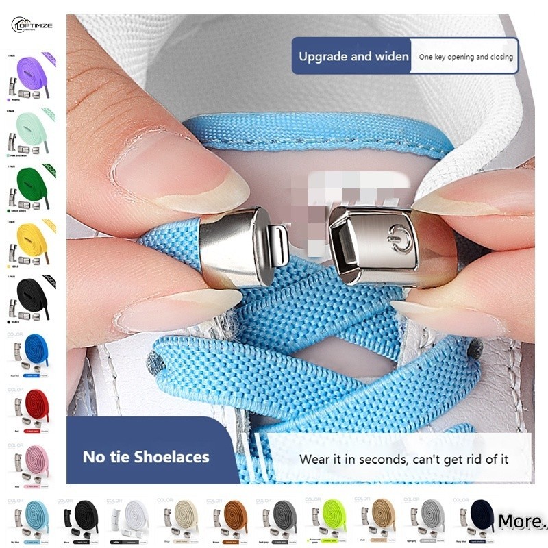 1 Par 0.8CM Largura Sem Gravata Preguiçosa Shoelaces , For Adultos E Crianças