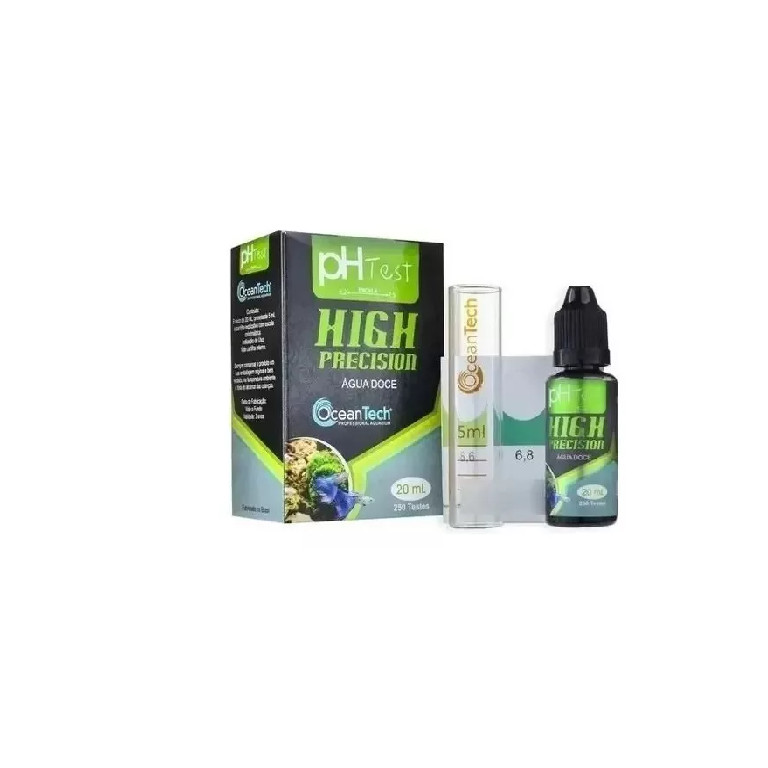 Teste Ph High Precision 20ml 250 Testes Água Doce Ocean Tech