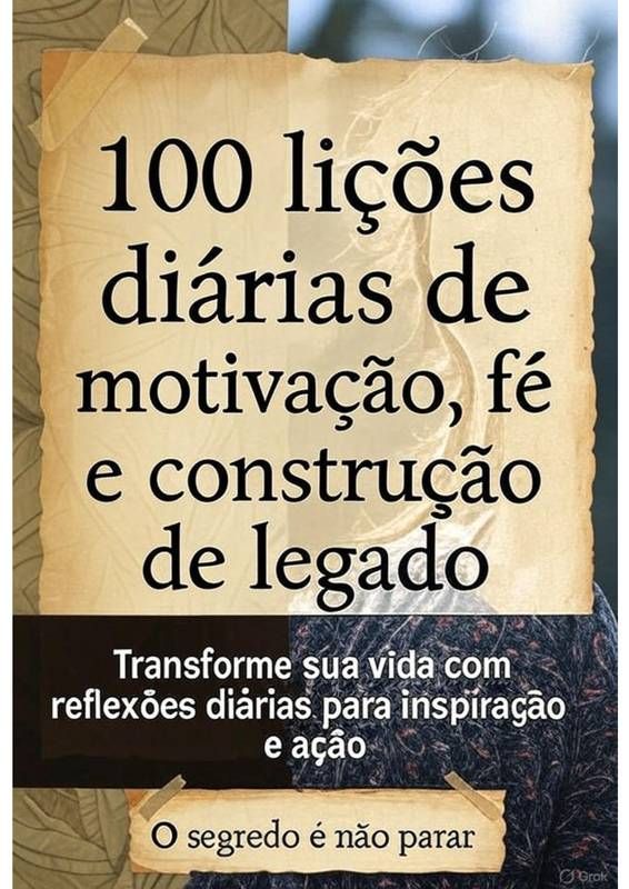 100 lições diárias de motivação, fé e construção de legado. O segredo é não parar.