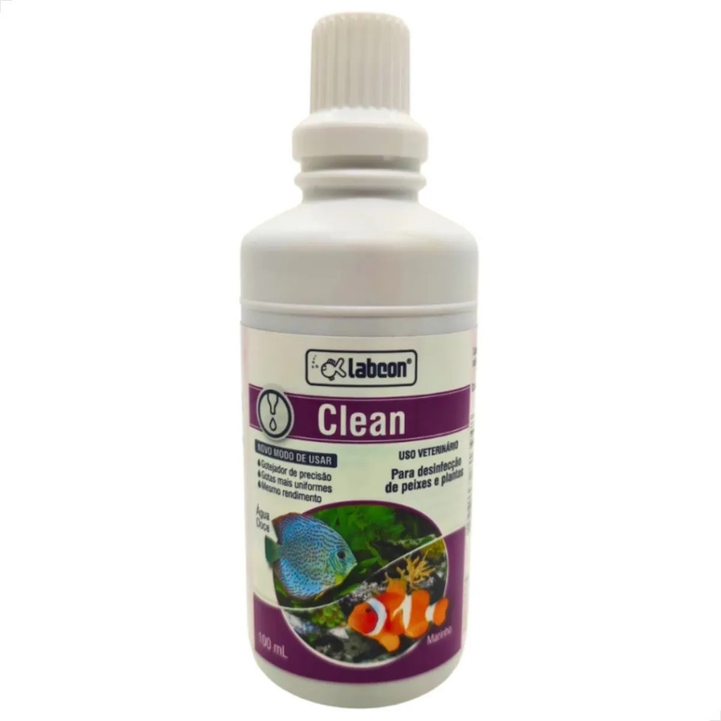Labcon Clean 100ml Aquário Desinfecção De Peixes E Plantas
