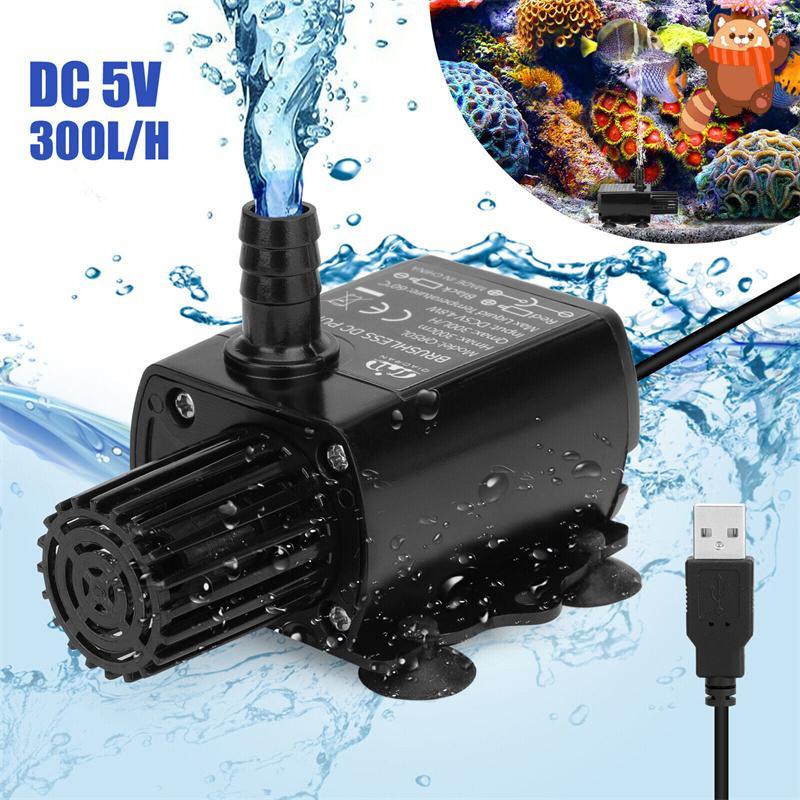 [AP] Ultra-Silencioso Mini USB DC5V 4.8W 300L/H Elevador 300cm Bomba De Água Sem Escova Fonte À Prova D'água Com Função