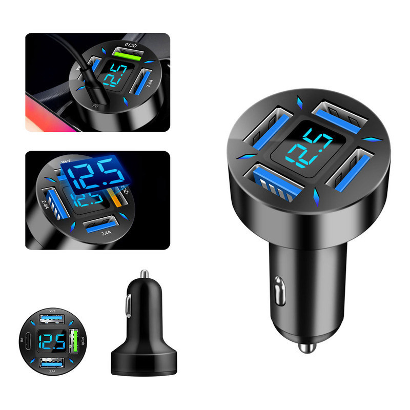 Tomada 3usb+pd Encaixe Acendedor P/carro Caminhão 66w.12-24v